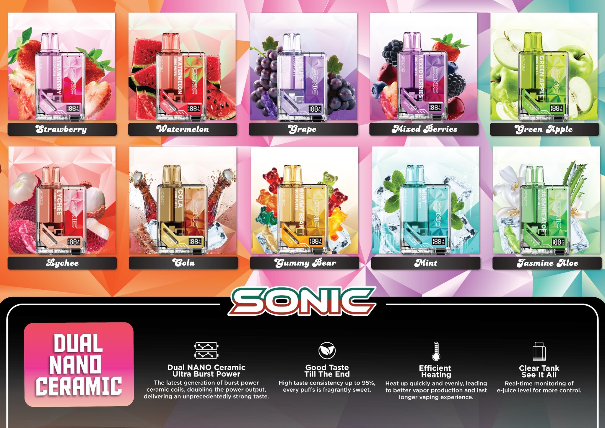 Sonic Dual Nano Ceramic 11.000 Puffs